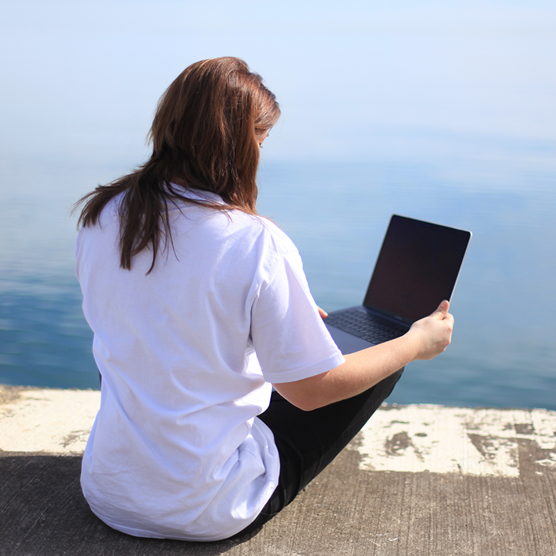 Woman looking at your website